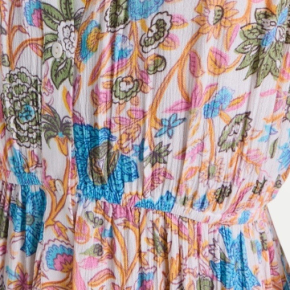 Playa Lucila Dress Floral Short Sleeve Midi‎ Sz XS - Picture 9 of 12
